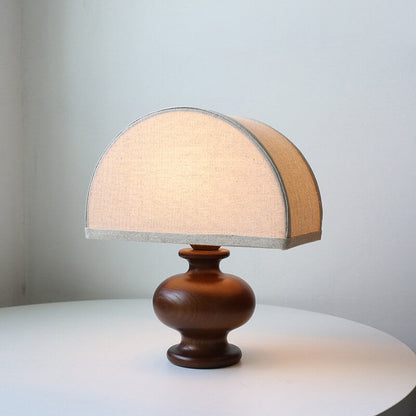 Ash Linen Brown Table Lamp for Warm Bedside Lighting
