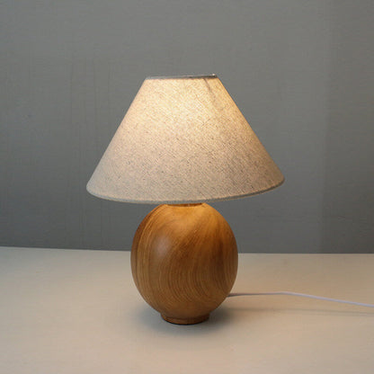 Ash Linen Brown Table Lamp for Warm Bedside Lighting