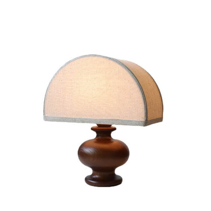 Ash Linen Brown Table Lamp for Warm Bedside Lighting