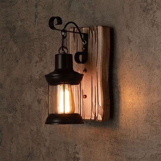 Indigo Industrial Wall Sconce – Clear Glass Shade for Rustic Home Ambiance