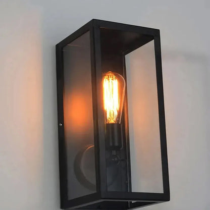 Indura Outdoor Wall Lantern with Matte Black Frame