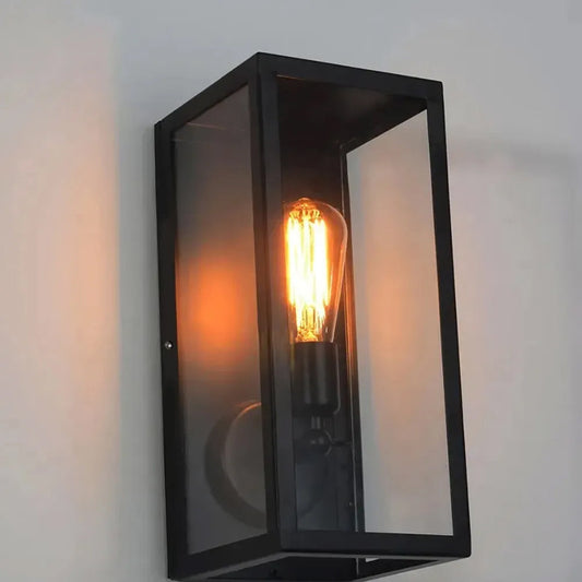 Indura Outdoor Wall Lantern with Matte Black Frame