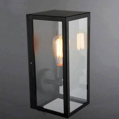 Indura Outdoor Wall Lantern with Matte Black Frame