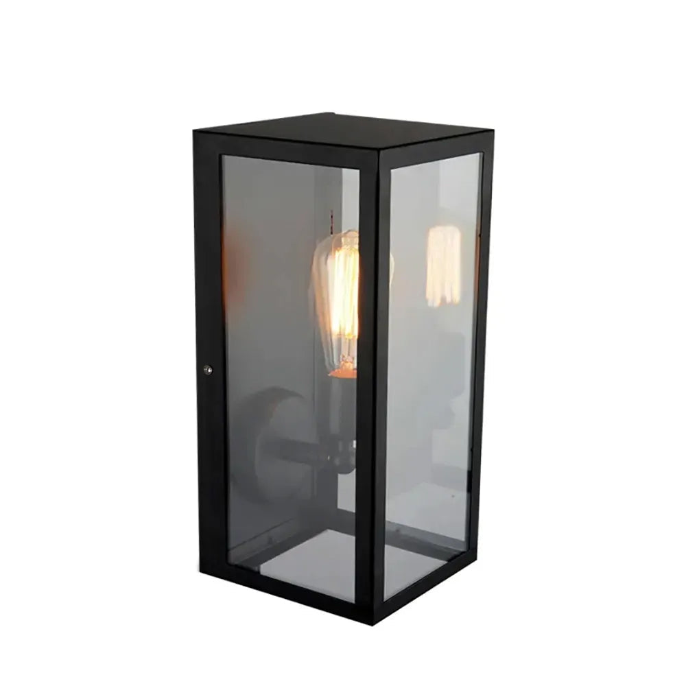 Indura Outdoor Wall Lantern with Matte Black Frame