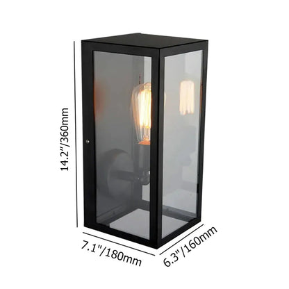 Indura Outdoor Wall Lantern with Matte Black Frame