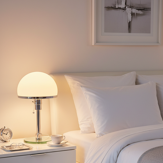 Avenna Modern Table Lamp – Frosted Glass Shade for Soft Ambient Lighting