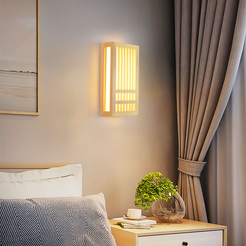 Yorven Modern Wall Sconce Lighting Natural Wood Warm LED Design