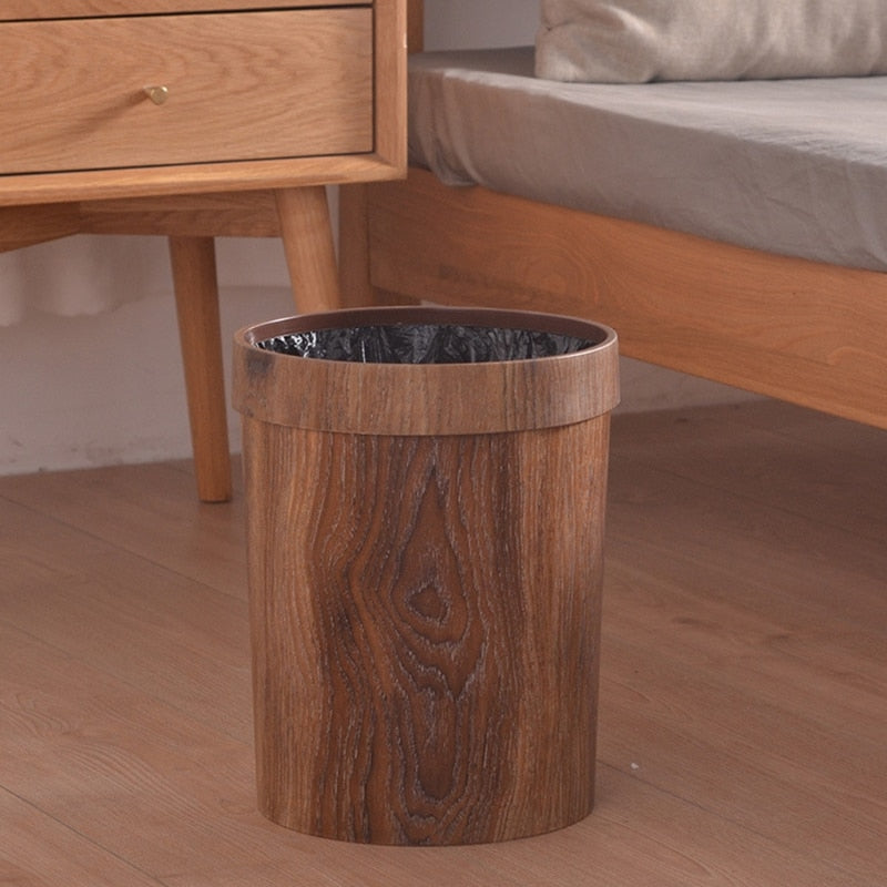 Norvik Wood-Look Kitchen Trash Bin for Modern Minimalist Home Spaces