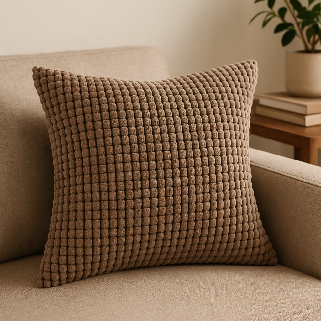 Kari Corduroy Cushion Cover – Textured Polyester for Stylish Home Decor