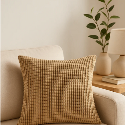 Kari Corduroy Cushion Cover – Textured Polyester for Stylish Home Decor