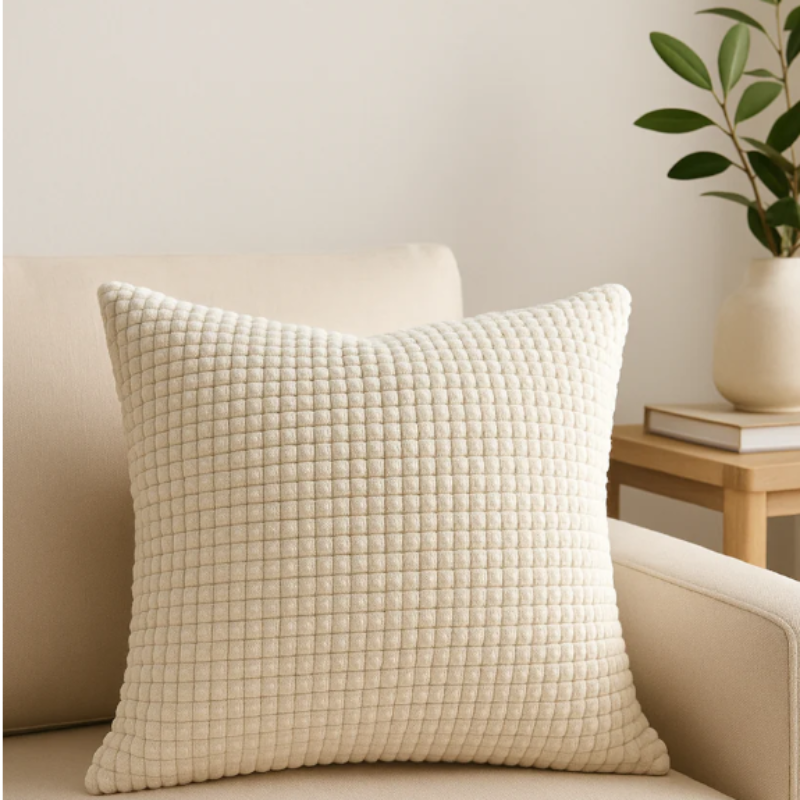 Kari Corduroy Cushion Cover – Textured Polyester for Stylish Home Decor