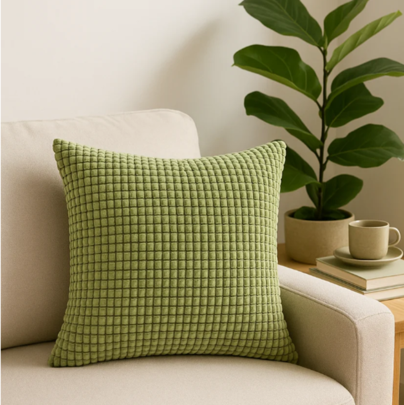 Kari Corduroy Cushion Cover – Textured Polyester for Stylish Home Decor