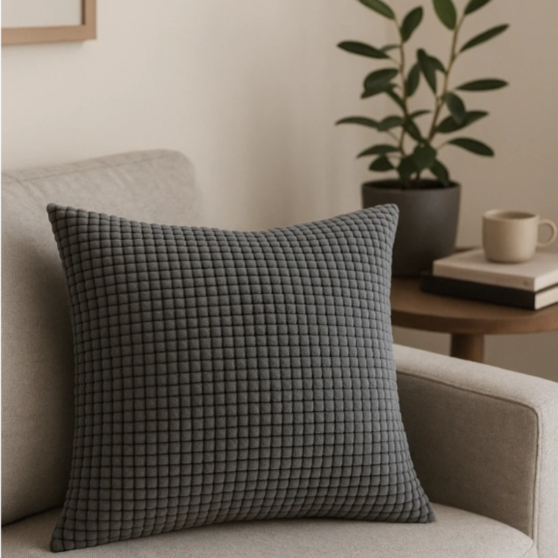 Kari Corduroy Cushion Cover – Textured Polyester for Stylish Home Decor