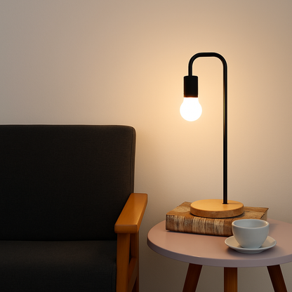 Marlowe Vintage E27 Desk Lamp with Wooden Base and Nordic Design
