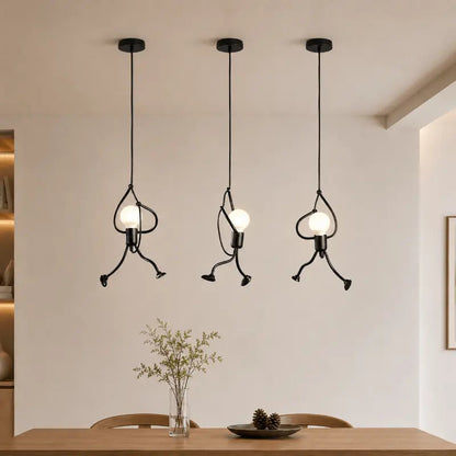 Lumo Black Sculptural Iron Pendant Light for Modern Spaces