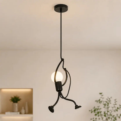 Lumo Black Sculptural Iron Pendant Light for Modern Spaces