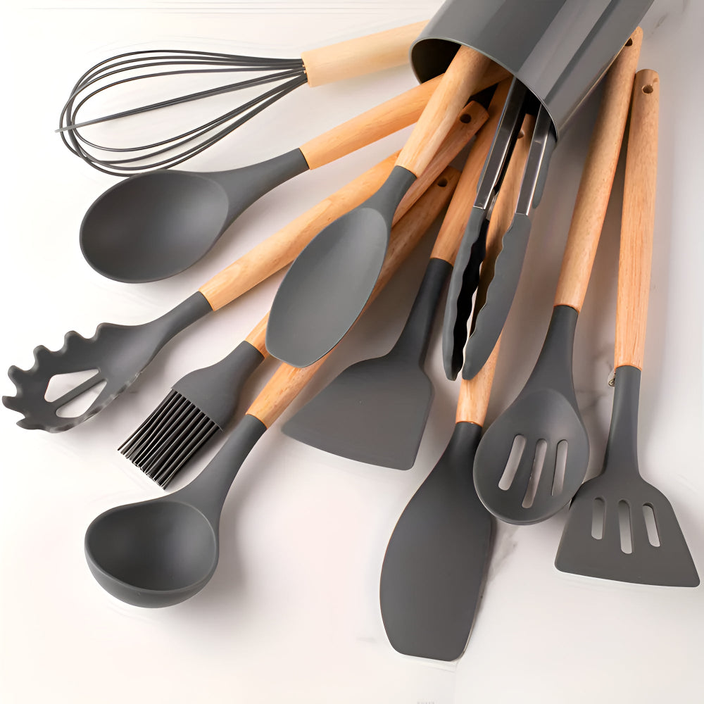 Virella Silicone Cooking Utensils Set – Eco-Friendly, Heat-Resistant Tools for Daily Cooking