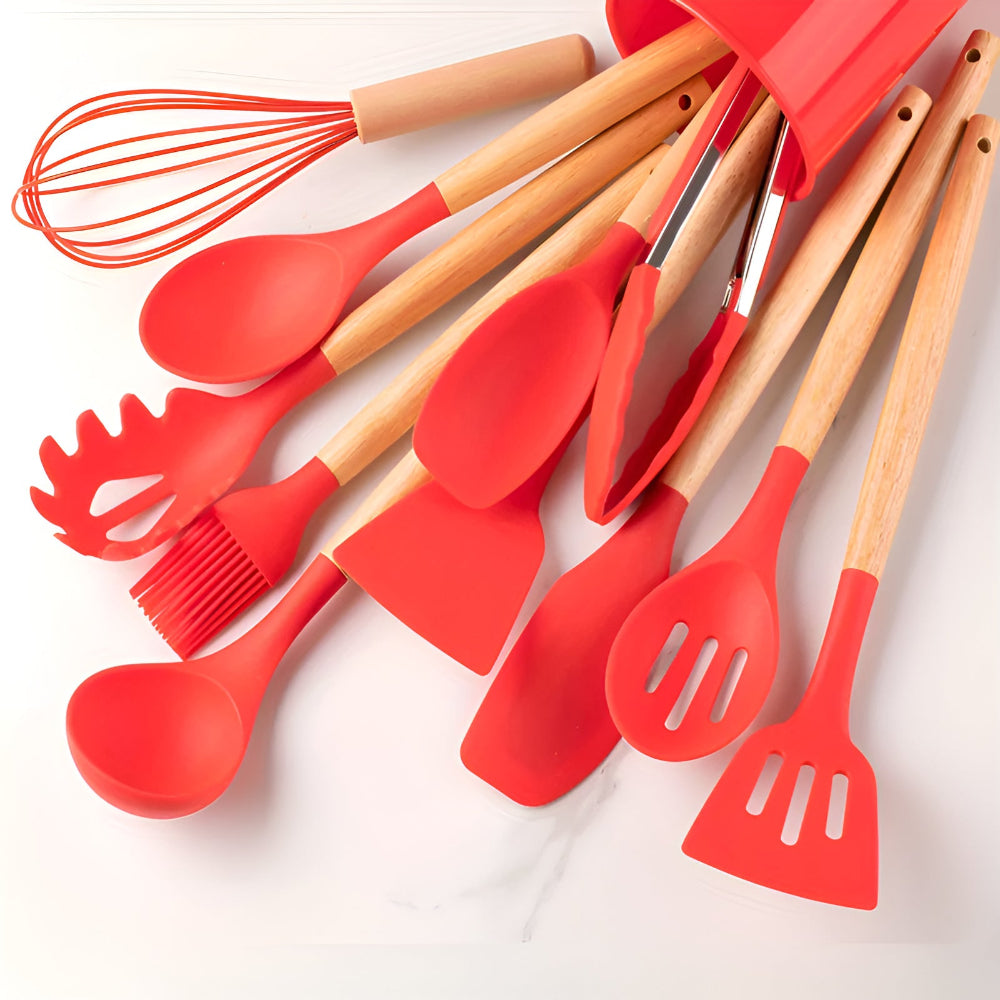 Virella Silicone Cooking Utensils Set – Eco-Friendly, Heat-Resistant Tools for Daily Cooking