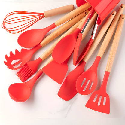 Virella Silicone Cooking Utensils Set – Eco-Friendly, Heat-Resistant Tools for Daily Cooking