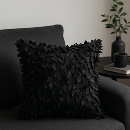 Lisl Leafy Cushion Cover – Stylish 3D Embroidery for Elegant Interiors
