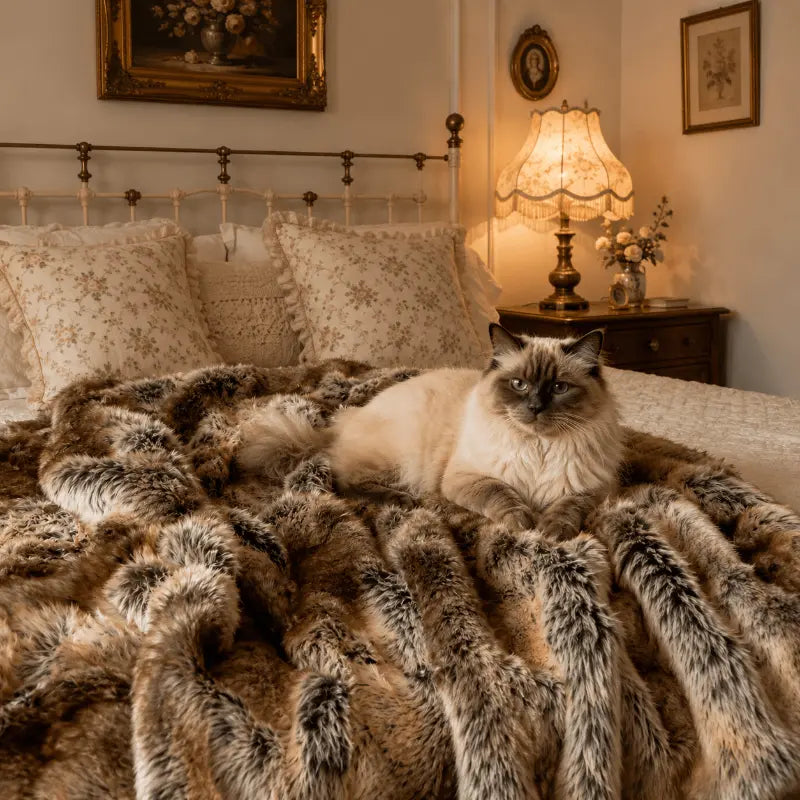 Luxe Women’s Faux Fur Throw Blanket – Ultra-Soft Plush Comfort for Cozy Nights 4