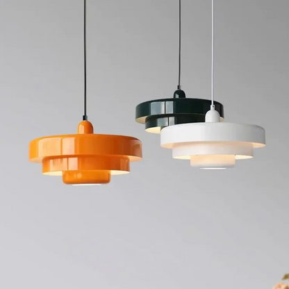 Pastel Tier Pendant Light with Aluminium Kitchen Design