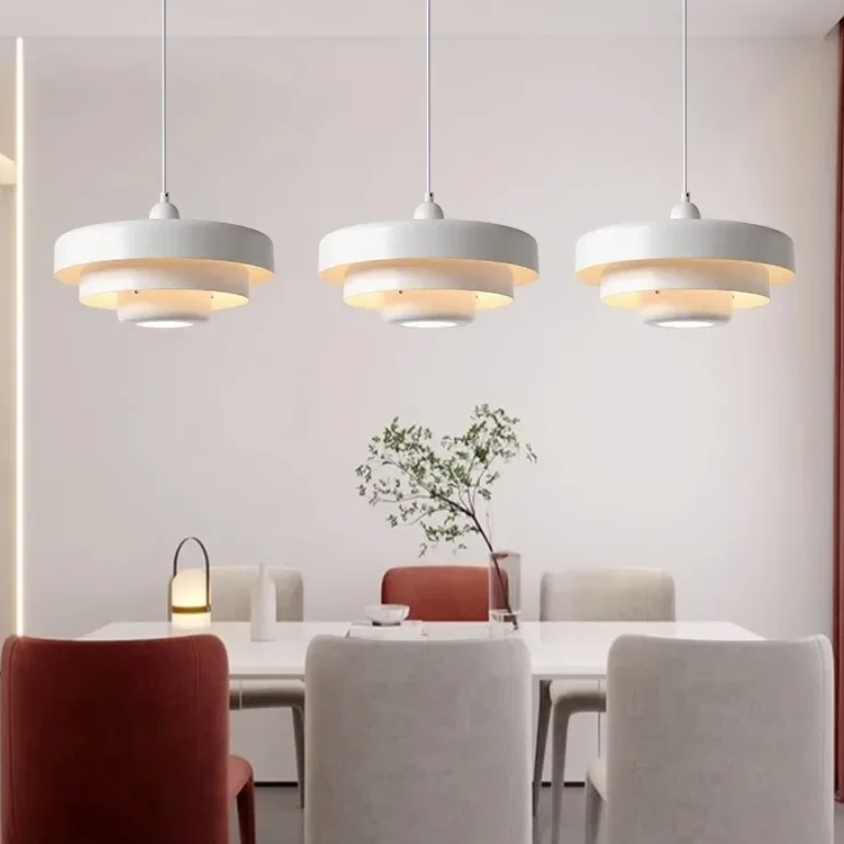 Pastel Tier Pendant Light with Aluminium Kitchen Design