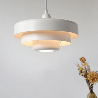Pastel Tier Pendant Light with Aluminium Kitchen Design