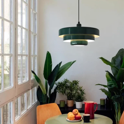 Pastel Tier Pendant Light with Aluminium Kitchen Design