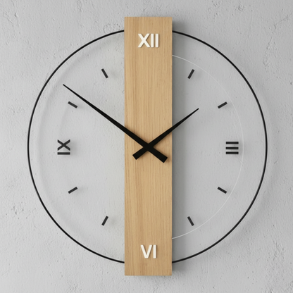 Arden Modern Oak Wall Clock with Silent Quartz Minimalist Design