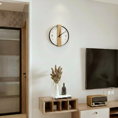 Arden Modern Oak Wall Clock with Silent Quartz Minimalist Design