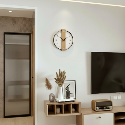 Arden Modern Oak Wall Clock with Silent Quartz Minimalist Design