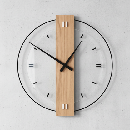Arden Modern Oak Wall Clock with Silent Quartz Minimalist Design