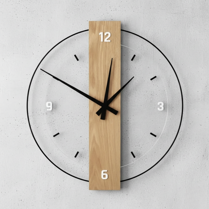 Arden Modern Oak Wall Clock with Silent Quartz Minimalist Design