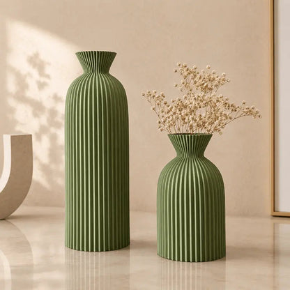 Ripple Form Decorative Vase Set for Sculptural Modern Interiors