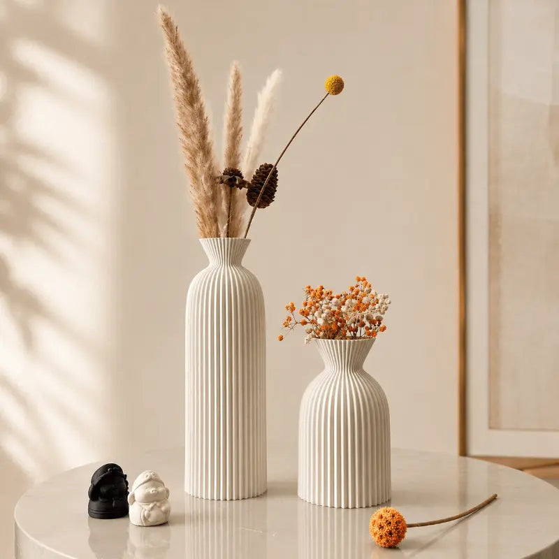 Ripple Form Decorative Vase Set for Sculptural Modern Interiors