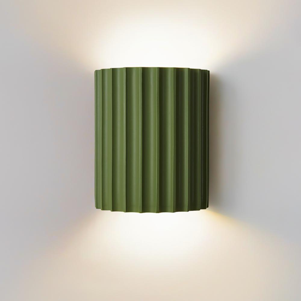 Fern Curve Green Wall Sconce with 2-Light Resin Design