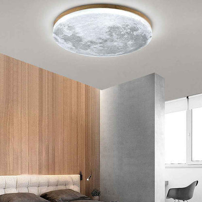 Timber Glow LED Ceiling Light with Minimalist Warm Room Design