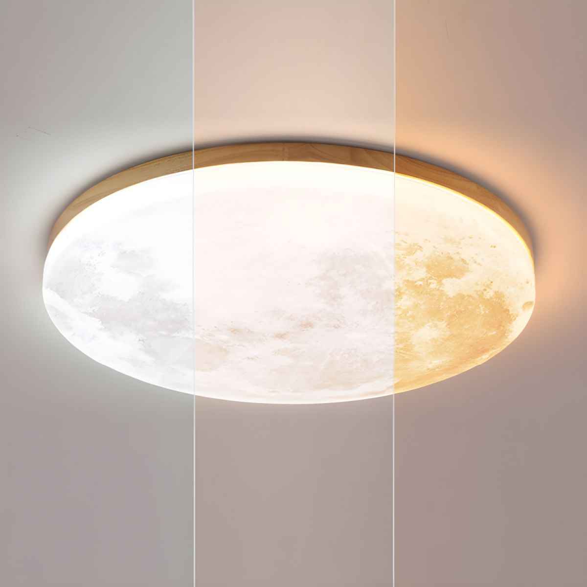 Timber Glow LED Ceiling Light with Minimalist Warm Room Design