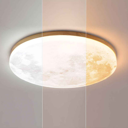 Timber Glow LED Ceiling Light with Minimalist Warm Room Design