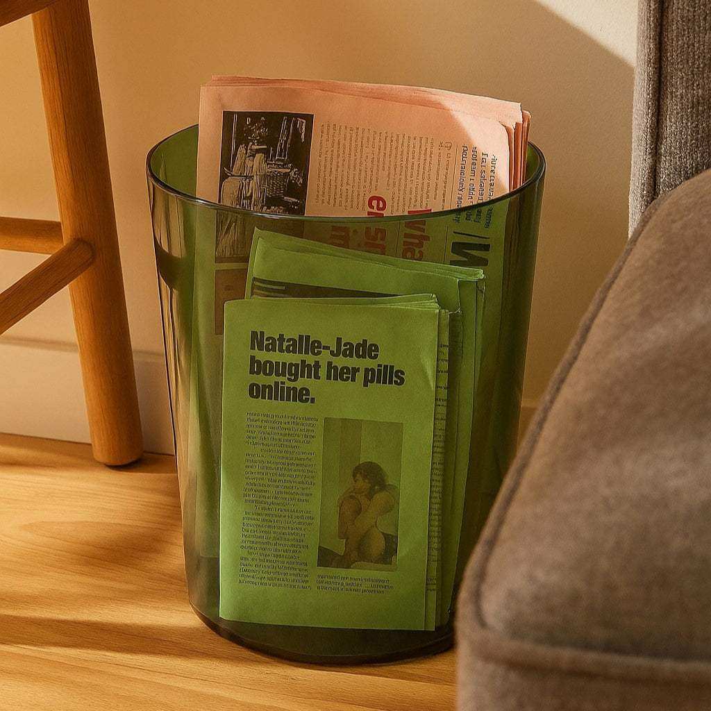 Moxy Transparent Waste Paper Bin – Modern Minimalist Design