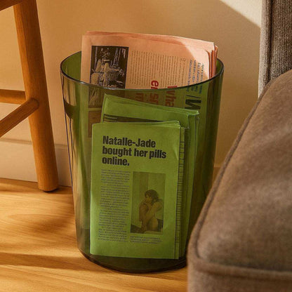 Moxy Transparent Waste Paper Bin – Modern Minimalist Design