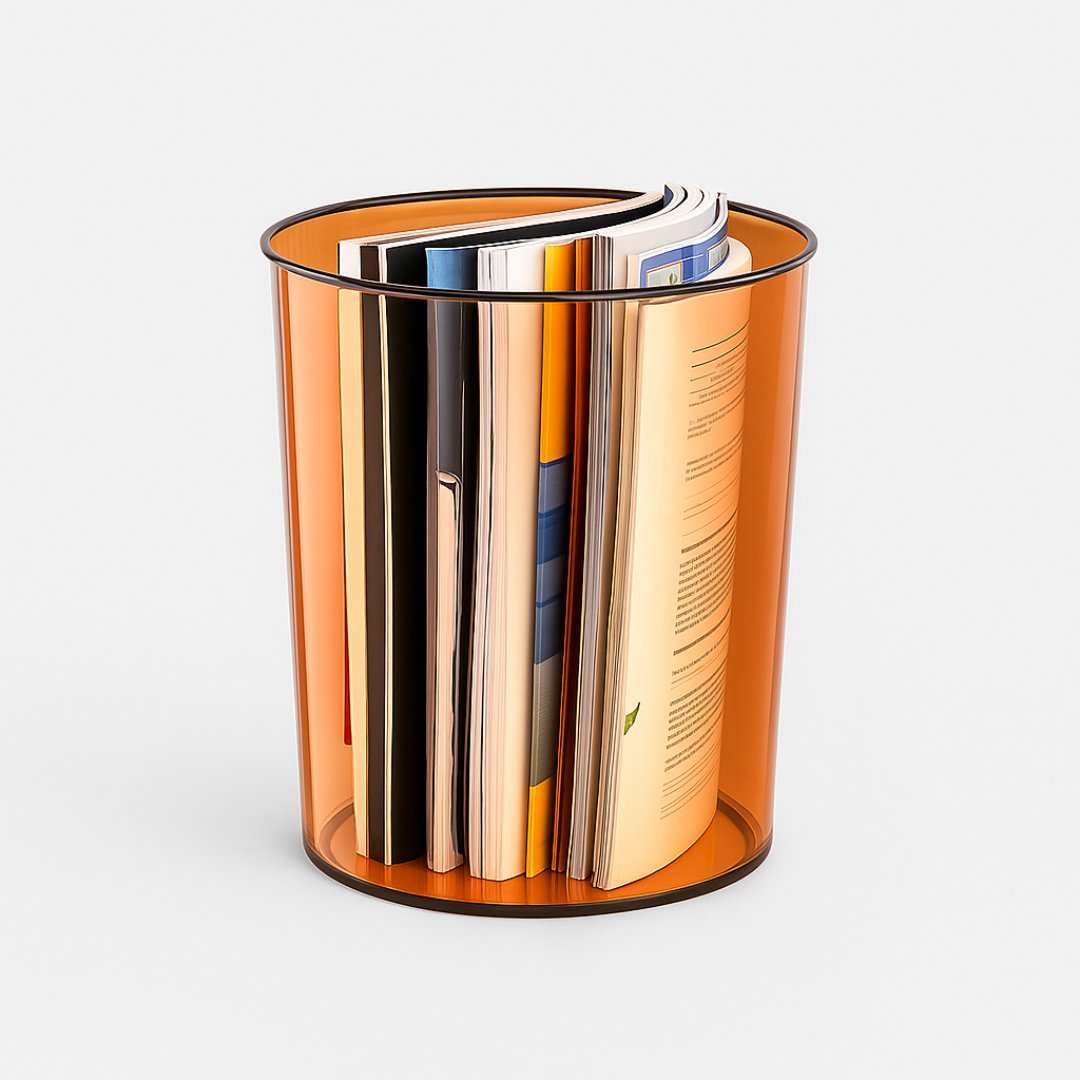 Moxy Transparent Waste Paper Bin – Modern Minimalist Design