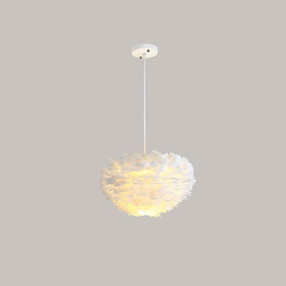 Cloud Plume Feather Chandelier with Adjustable Modern Room Lighting