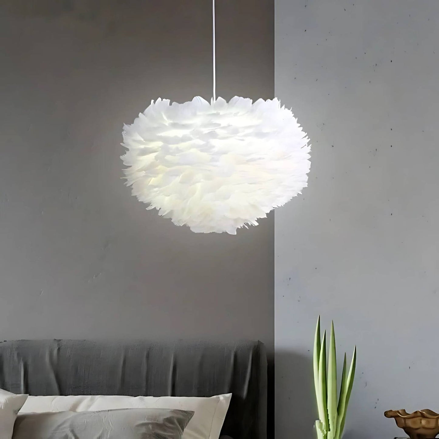 Cloud Plume Feather Chandelier with Adjustable Modern Room Lighting