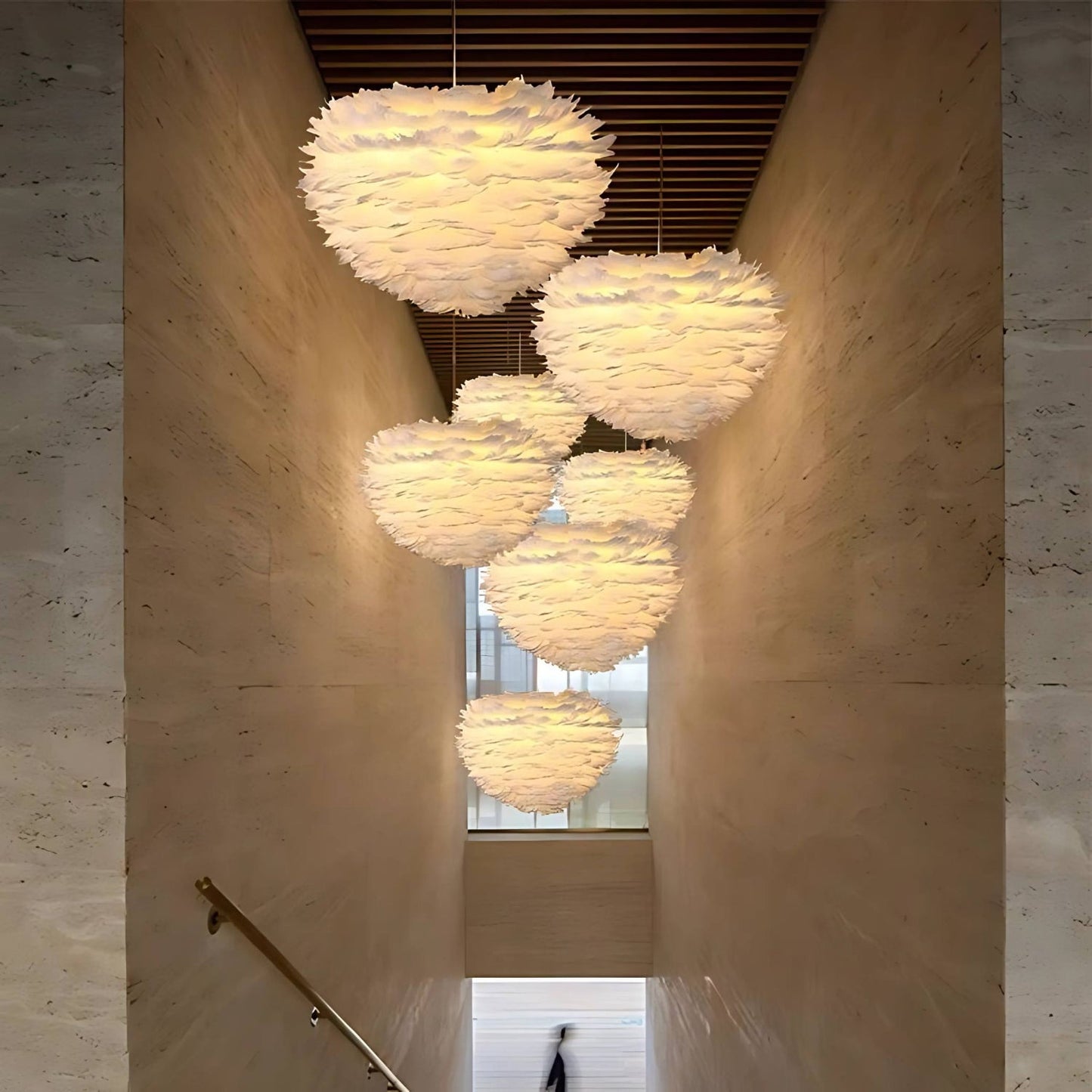 Cloud Plume Feather Chandelier with Adjustable Modern Room Lighting