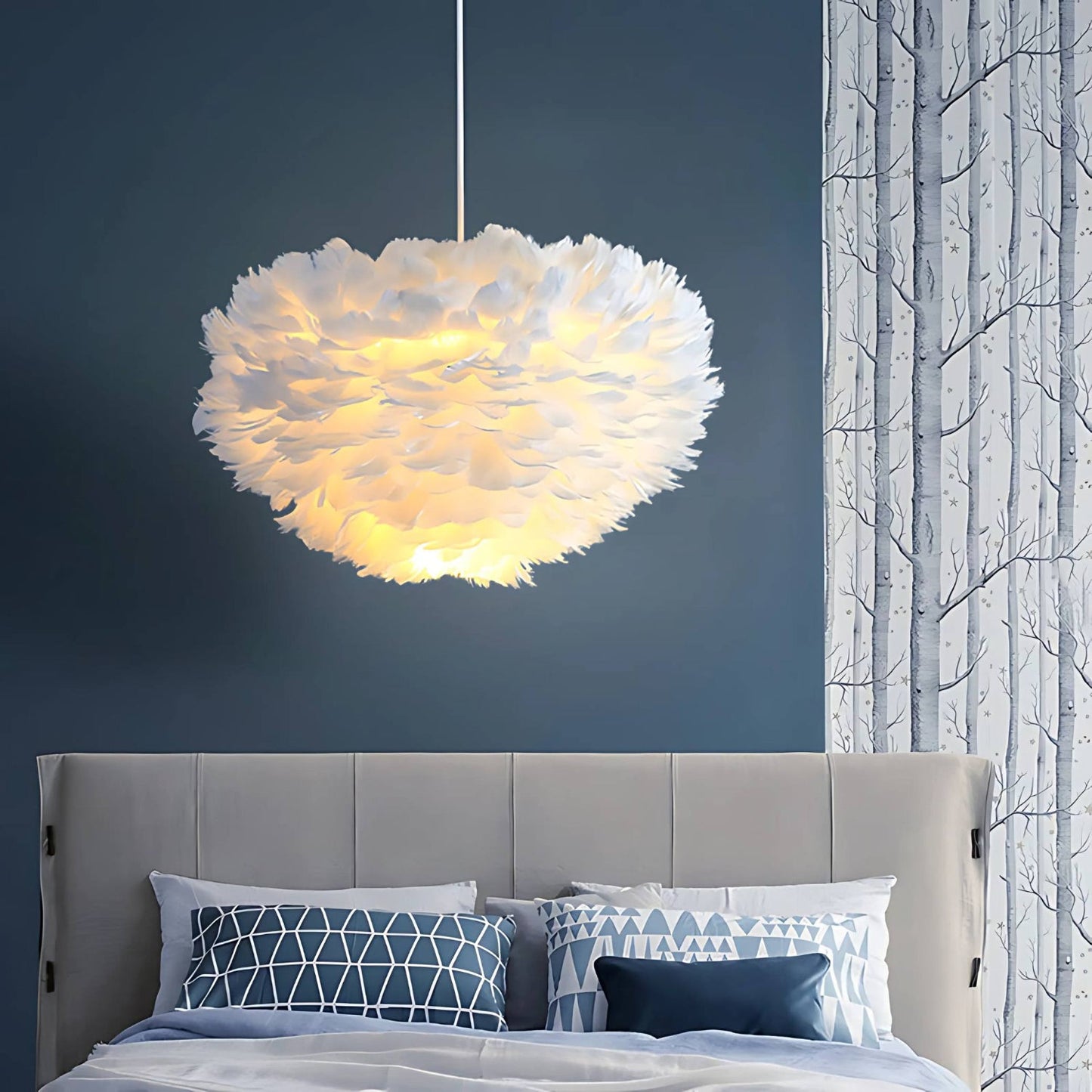Cloud Plume Feather Chandelier with Adjustable Modern Room Lighting