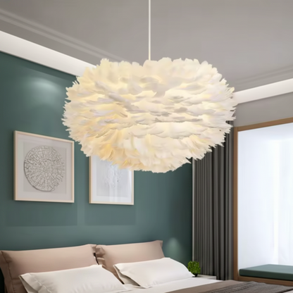 Cloud Plume Feather Chandelier with Adjustable Modern Room Lighting