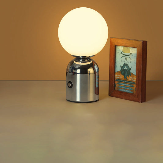 Pearl Orb Modern Bedside Table Lamp with Dimmable LED Light