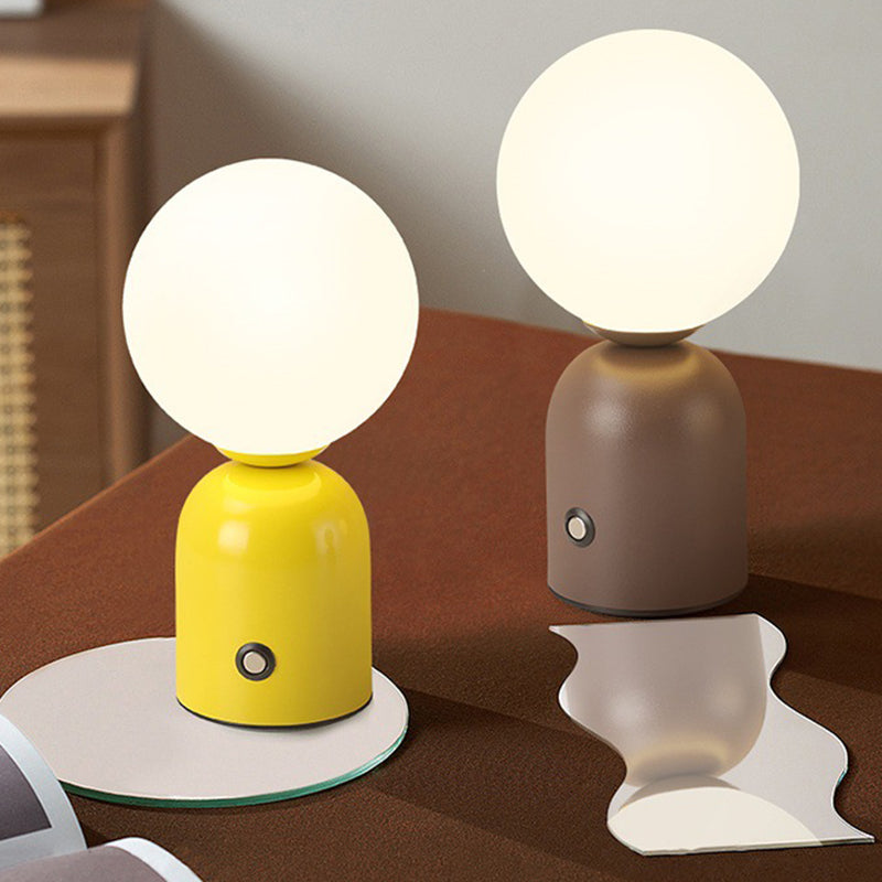 Pearl Orb Modern Bedside Table Lamp with Dimmable LED Light